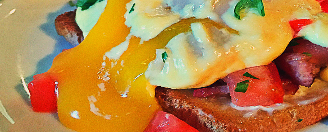 Sous vide eggs lava
